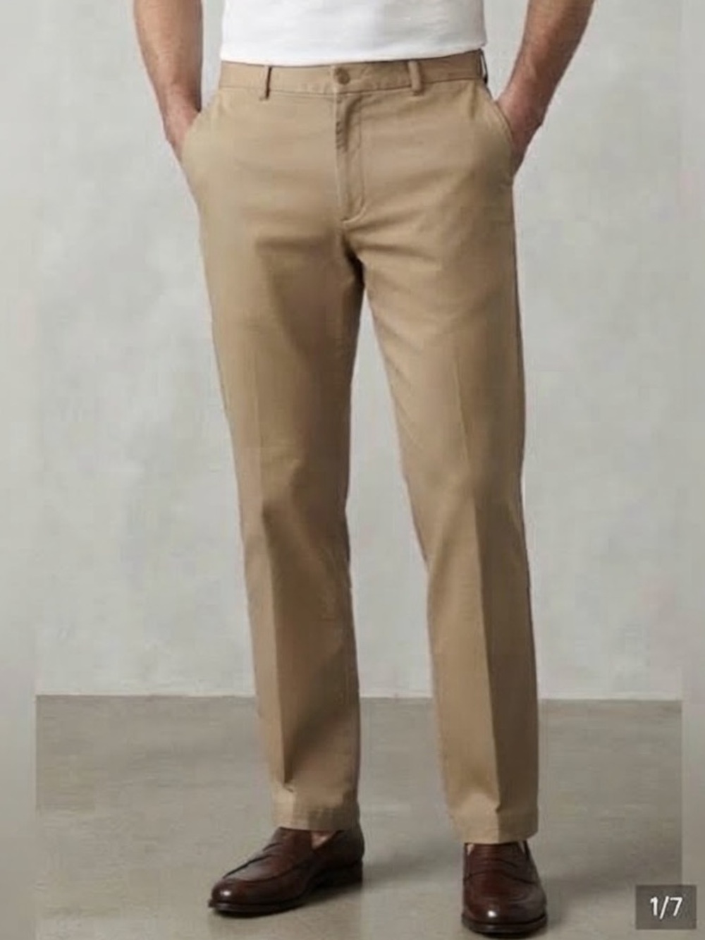 Brooks Brothers Khaki Straight-Leg Chinos - Tan